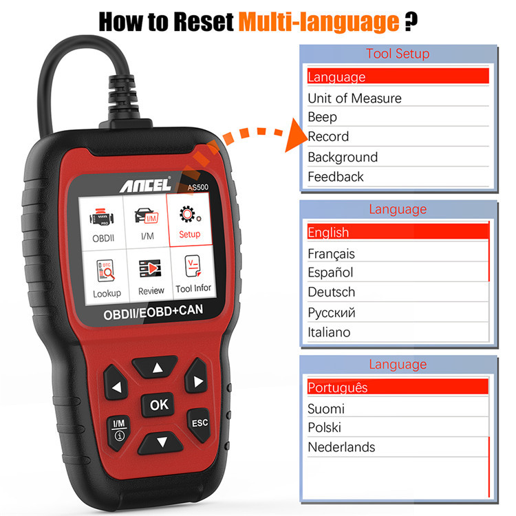 Ancel AS500 OBD2 Electric Powe - огляд і ціна Power Tools English