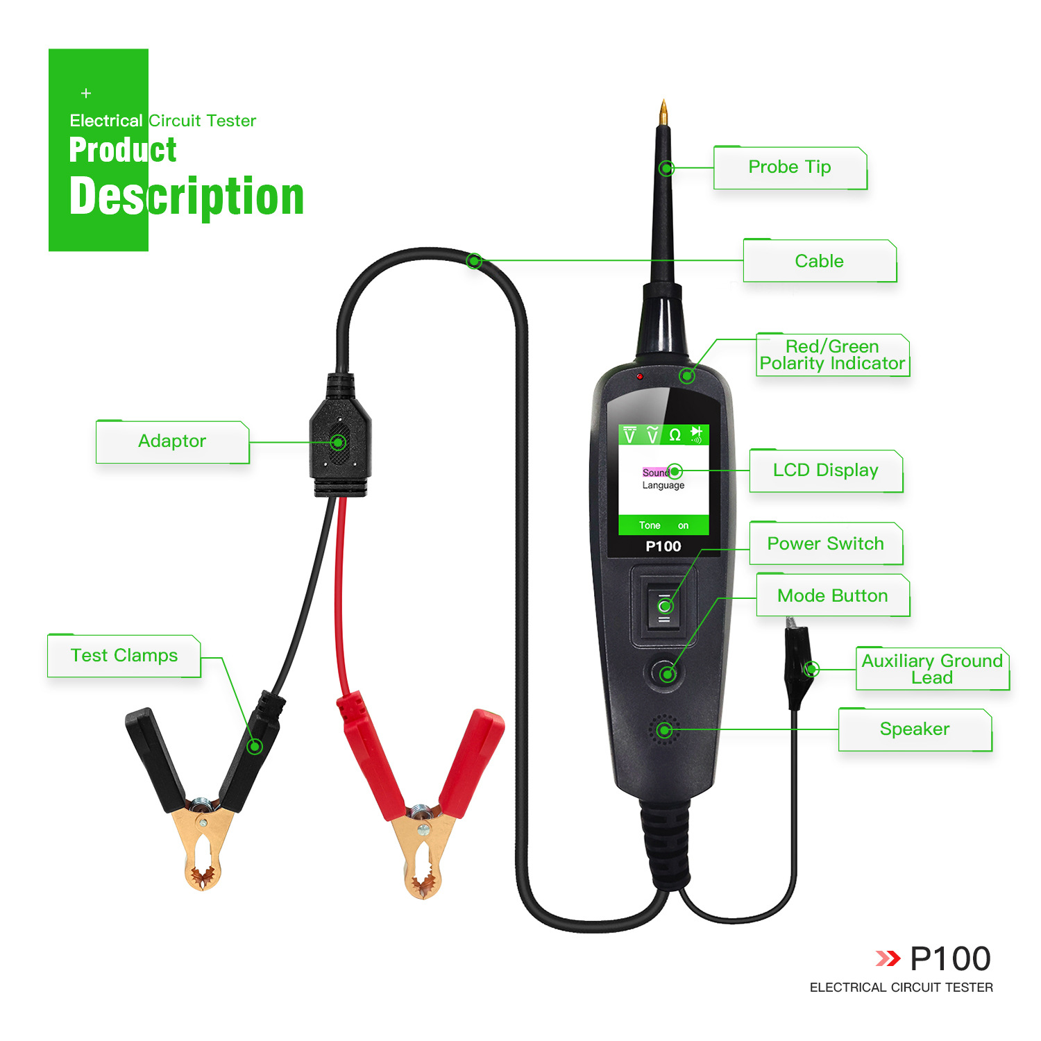 For TopDiag P100 2M Car Electr - огляд і ціна Power Tools English