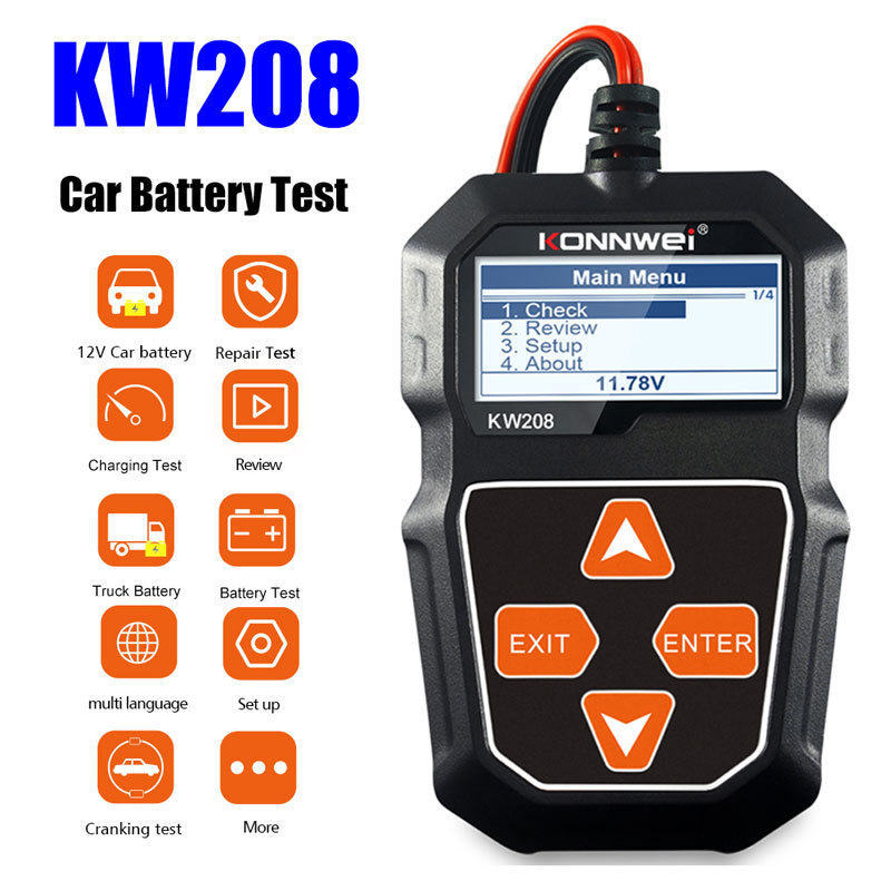 KONNWEI KW208 Car Battery Test - огляд і ціна Power Tools English