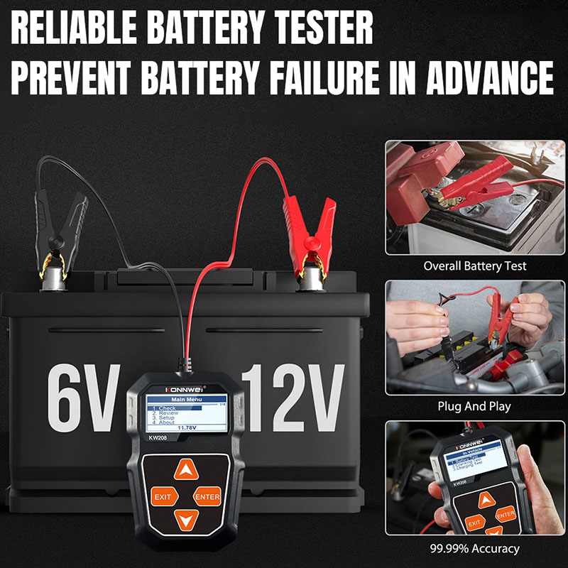KONNWEI KW208 Car Battery Test - огляд і ціна Power Tools English