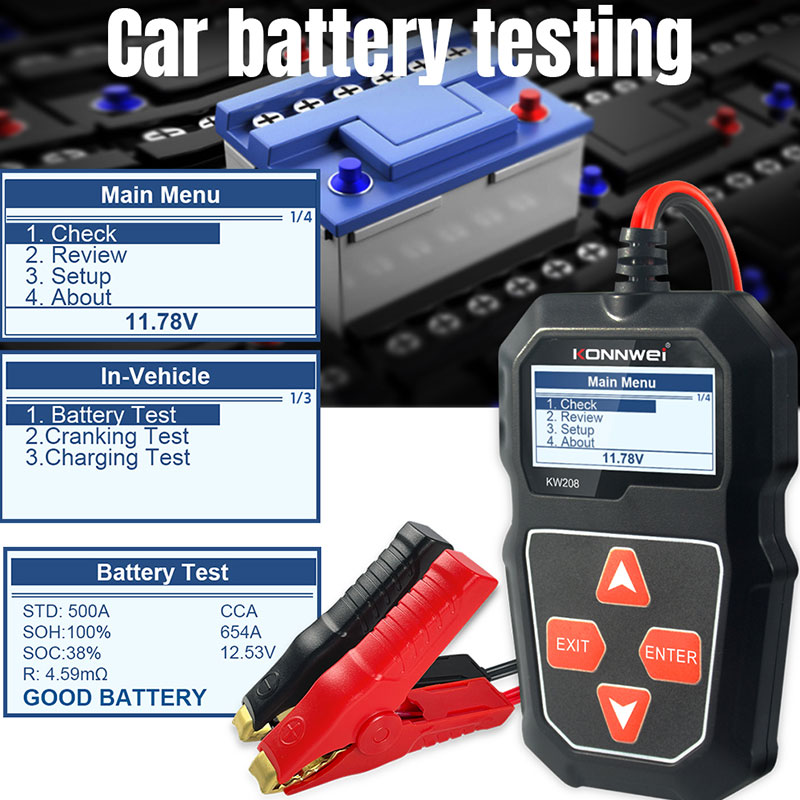 KONNWEI KW208 Car Battery Test - огляд і ціна Power Tools English