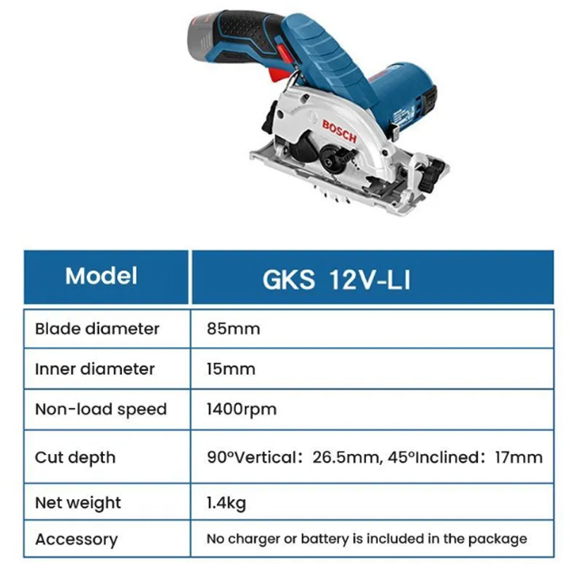 BOSCH GKS 12V-LI Electric Circ - огляд і ціна Circular Saw Cordless