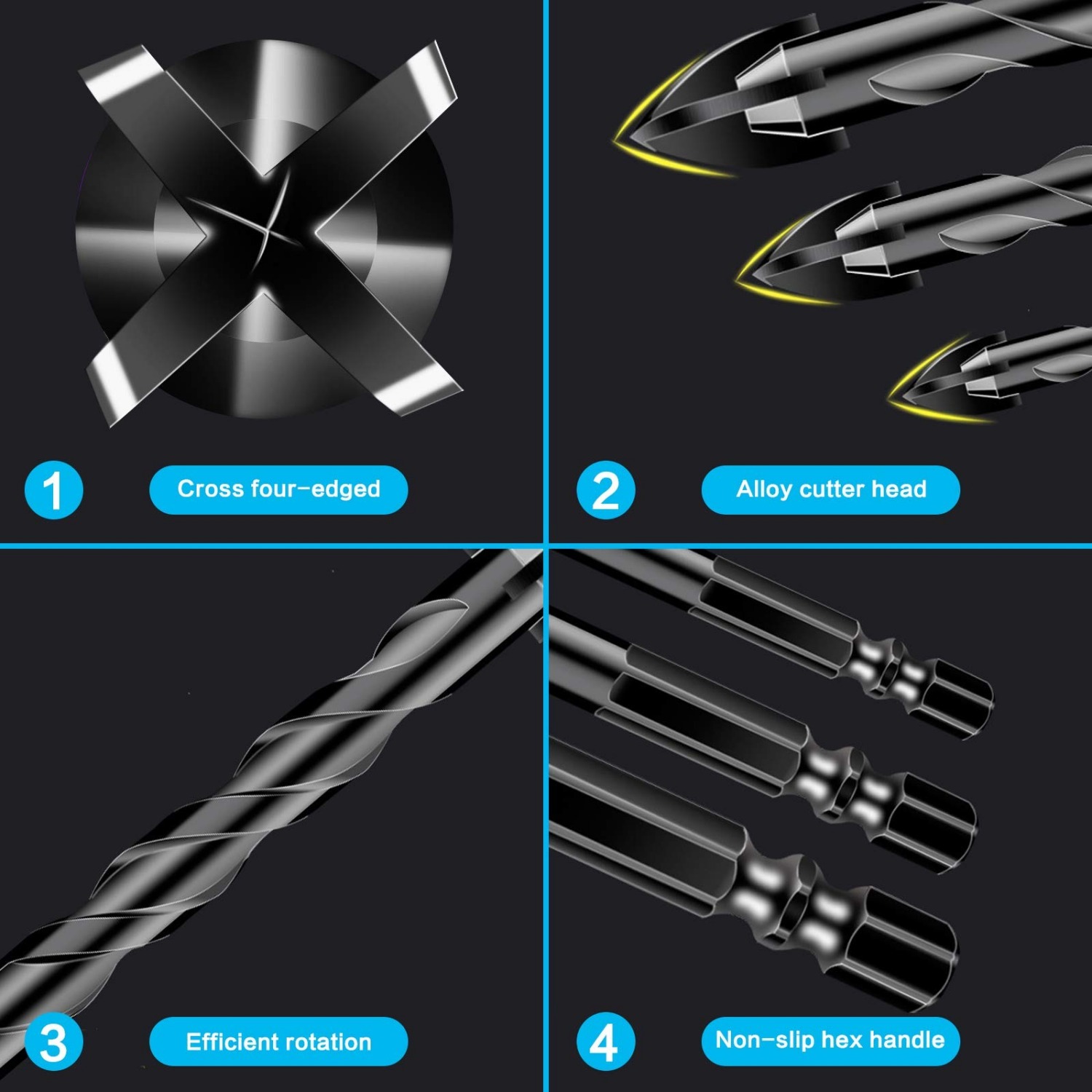 10pcs Cross Hex Drill Bit Set  - огляд і ціна Power Tools Kobalt